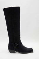 Free People Lockhart Harness Boot Style OB1722195 in black;Suede slouchy Boot;free people tall slouchy boot;Black Suede boots