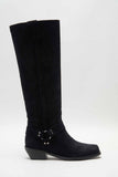 Free People Lockhart Harness Boot Style OB1722195 in black;Suede slouchy Boot;free people tall slouchy boot;Black Suede boots