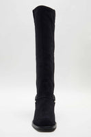 Free People Lockhart Harness Boot Style OB1722195 in black;Suede slouchy Boot;free people tall slouchy boot;Black Suede boots