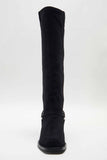 Free People Lockhart Harness Boot Style OB1722195 in black;Suede slouchy Boot;free people tall slouchy boot;Black Suede boots