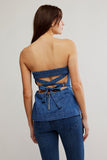 Free People Lora Tube Style OB2245352 in Canter Wash Denim; Strapless Denim Top;  Strappy Back Strapless Denim Top; Denim Summer Tube Top