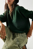Free People Luna Pullover Style OB1597543 in Forest Pine Heather; 