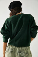 Free People Luna Pullover Style OB1597543 in Forest Pine Heather; 