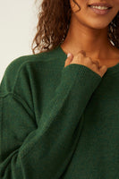 Free People Luna Pullover Style OB1597543 in Forest Pine Heather; 
