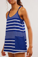 Free People Movement Hot Shot Mini Style OB1900571 in Spring Stripe Navy;Active Style Dress;Tennis Dress;Free PEople Movement Tennis Dress; 