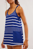 Free People Movement Hot Shot Mini Style OB1900571 in Spring Stripe Navy;Active Style Dress;Tennis Dress;Free PEople Movement Tennis Dress; 