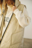 Free People Movement On The Move Packable Puffer Vest Style OB1694214 in Muted Beige;Long Puffer Style Vest; 