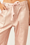 Free People Moxie Metallic Low-Slung Barrel Jeans Style OB1769171 in Bubblegum;Metallic Barrel Jeans;Barrel JEans;Free PEople MEtallic Jeans; 