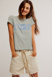 Free People Nova Tee OB2196342 in Greyhound Combo;Free PEople Surf Graphic Tee; 