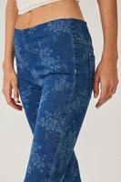 Free People Penny Pull On Printed Style OB1744874 in Indigo Combo Roman;Free PEople Printed Flare Jeans; 