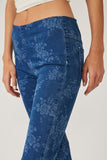 Free People Penny Pull On Printed Style OB1744874 in Indigo Combo Roman;Free PEople Printed Flare Jeans; 