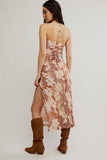 Free People Presley Midi Dress Style OB2226259 in copper combo; Strapless Floral Midi Dress; Ruched Summer Floral Midi Dress; flirty summer dress; feminine floral summer dress
