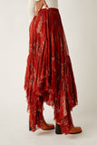 Free People Printed Clover Skirt Style F23S01406 in Rust Combo; 