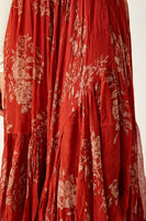 Free People Printed Clover Skirt Style F23S01406 in Rust Combo; 