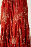 Free People Printed Clover Skirt Style F23S01406 in Rust Combo; 