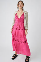 Free People Real Love Embroidered Maxi Style OB1533606 in Ivory Combo and Moxie Combo;Embroidered Maxi Dress;White Embroidered Maxi Dress;Embroidered Dress;Free PEople Embroidered Dress; 
