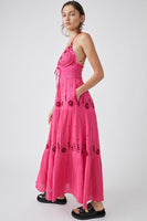 Free People Real Love Embroidered Maxi Style OB1533606 in Ivory Combo and Moxie Combo;Embroidered Maxi Dress;White Embroidered Maxi Dress;Embroidered Dress;Free PEople Embroidered Dress; 