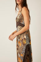 Free People Right Now Midi Slip Dress Style OB1402081in Hot Fudge Combo; 