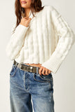 Free People Soul Searcher Mock Neck Sweater Style OB1818530 in Ivory;Textured Mock Neck Sweater;Free PEople Textured Sweater;Free Prople Sweater; 
