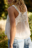Free People Stevie Lace Tank Style OB2188413 in Clean Ivory and in Pearl Blue; Baby Doll Style Tank Top; Feminine Tank Top