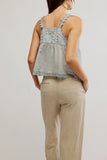 Free People Stevie Lace Tank Style OB2188413 in Clean Ivory and in Pearl Blue; Baby Doll Style Tank Top; Feminine Tank Top
