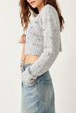 Free People Twinklw Cardi Style OB1787002 in pearl blue combo;Free PEople Jeweled cardigan; 