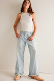 Free People We The Free Palmer Cuffed Jeans Style OB1824199-4415 in Daydream Blue; 