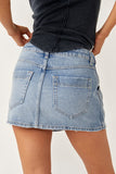 Free People Wynne Denim Mini Skirt Style OB1884010 in Light Indigo; 