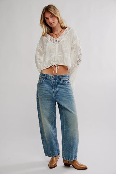 Free PEople Clothing Sweet Love Blouse style OB2258692 in Egret; 
