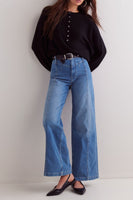 Free People Clothing LIBRE WIDE LEG Style OB2017752 in goodie goodie; Retro Inspired Wide Leg Jeans; Vintage inspired Pocketless Wide Leg Jeans