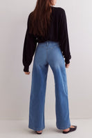 Free People Clothing LIBRE WIDE LEG Style OB2017752 in goodie goodie; Retro Inspired Wide Leg Jeans; Vintage inspired Pocketless Wide Leg Jeans