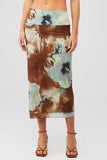 Free People Clothing Sunset Mesh Midi Skirt Style OB2229064 in Moss Combo; 