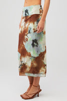 Free People Clothing Sunset Mesh Midi Skirt Style OB2229064 in Moss Combo; 