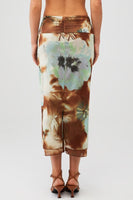 Free People Clothing Sunset Mesh Midi Skirt Style OB2229064 in Moss Combo; 