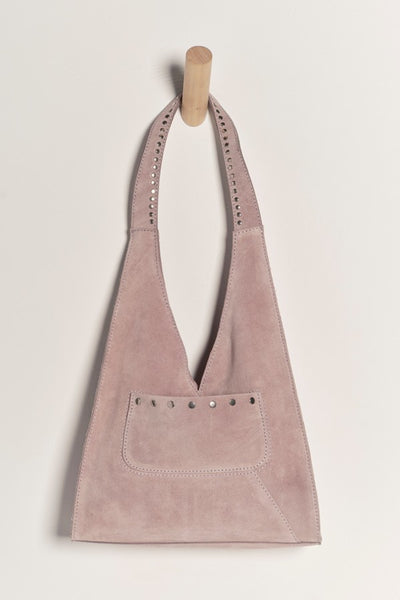 Free People Knox Studded Suede Shoulder Bag style OB2229127 in Lilac Dust; Suede Studded Shoulder Bag; Free People Sued Studded Shoulder Bag