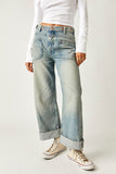Free People Palmer Cuffed Jean Style OB1824199 in La La Land Colorway; 