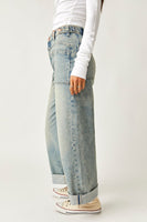 Free People Palmer Cuffed Jean Style OB1824199 in La La Land Colorway; 