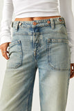 Free People Palmer Cuffed Jean Style OB1824199 in La La Land Colorway; 