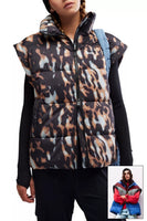 Free People Movement Printed in a Bubble Vest Style OB1497623 in Tortoise Shell and in Chevron Camper; Insulated Puffer Vest;  Free People Movement Puffer Vest