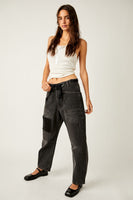 Free people Moxie Low Slung Barrel Jeans Style OB1863118 in NIght Hawk;Free People Barrel Jeans; 