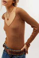 Free people Passing Thru Layering Tee Style OB1796013 in Oiled Oak; 