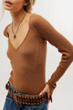 Free people Passing Thru Layering Tee Style OB1796013 in Oiled Oak; 