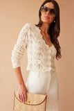 Generation Love Clothing Blake Crystal Pointelle Cardigan Style S00014377A in Natural; crystal embellished cardigan; 