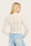 Generation Love Clothing Blake Crystal Pointelle Cardigan Style S00014377A in Natural; crystal embellished cardigan; 