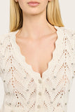 Generation Love Clothing Blake Crystal Pointelle Cardigan Style S00014377A in Natural; crystal embellished cardigan; 