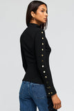 Generation Love Clothing Frida Snap Top Style K00764732 in Black; Comfortable Polished Black Going Out Top