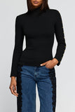Generation Love Clothing Frida Snap Top Style K00764732 in Black; Comfortable Polished Black Going Out Top