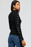 Generation Love Clothing Frida Snap Top Style K00764732 in Black; Comfortable Polished Black Going Out Top