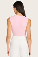 Generation Love Clothing Zoelle Rib Tank Style K00764287 in Black and in Sugar Pink; V-Neck Pearl Tank Top