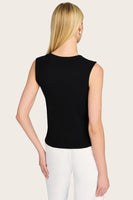 Generation Love Clothing Zoelle Rib Tank Style K00764287 in Black and in Sugar Pink; V-Neck Pearl Tank Top